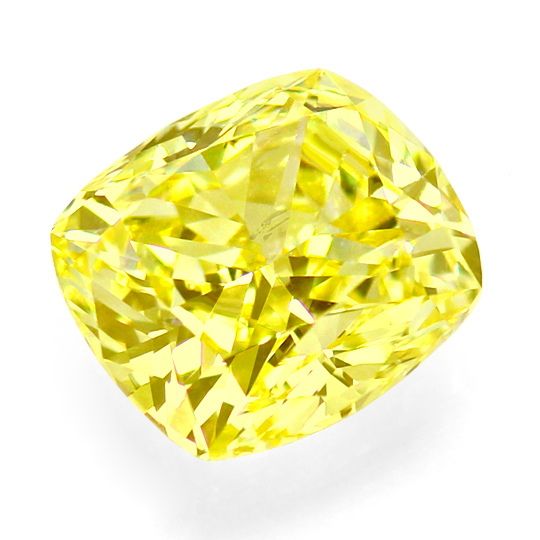 Foto 2 - Riesiger Fancy Yellow Diamant 2,187 ct HRD, SI2 Cushion, D6526