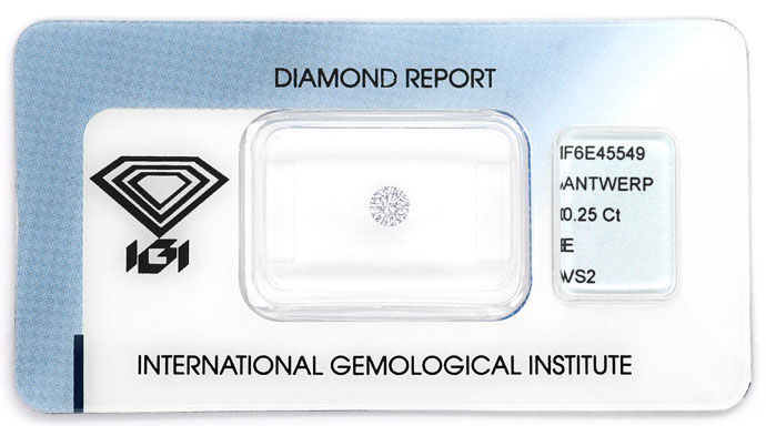 Foto 1 - Diamant 0,25ct Brillant Zertifikat von IGI in River VS2, D6693