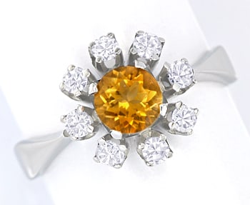 Foto 1 - Weißgold-Ring Top-Citrin lupenreine Diamanten, S5904