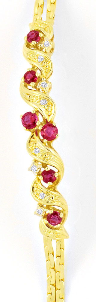 Foto 4 - Diamant-Gold-Armband, 6 Spitzen Rubine 0,7ct, S6172