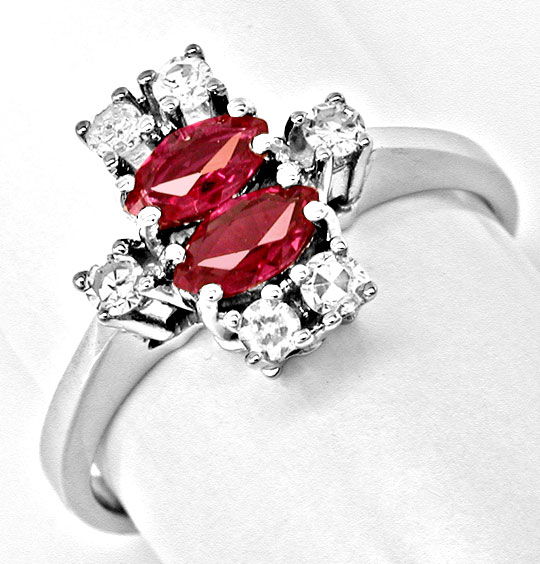 Foto 2 - Klassischer Diamant Rubinring Weissg.Shop Neu, S8399