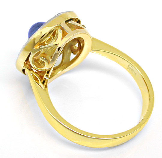 Foto 3 - Echt alter Diamant Safir Ring Gold-Platin, S8809