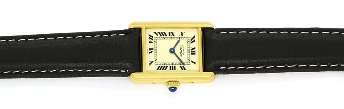 Foto 1 - Cartier Tank Vermeil Damen Uhr 925er Sterling vergoldet, U2128